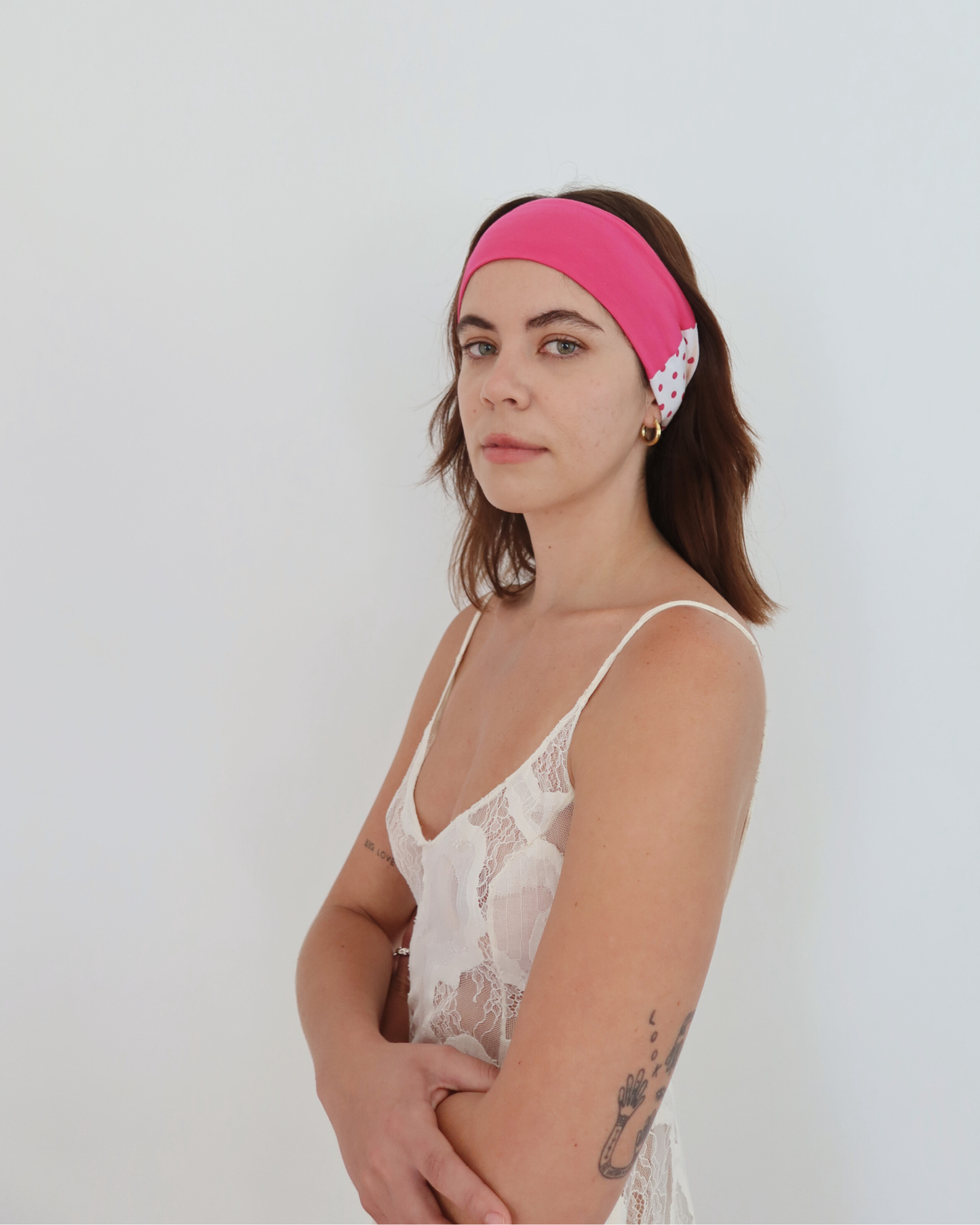 "Pink paradise" polka dot & pink headband