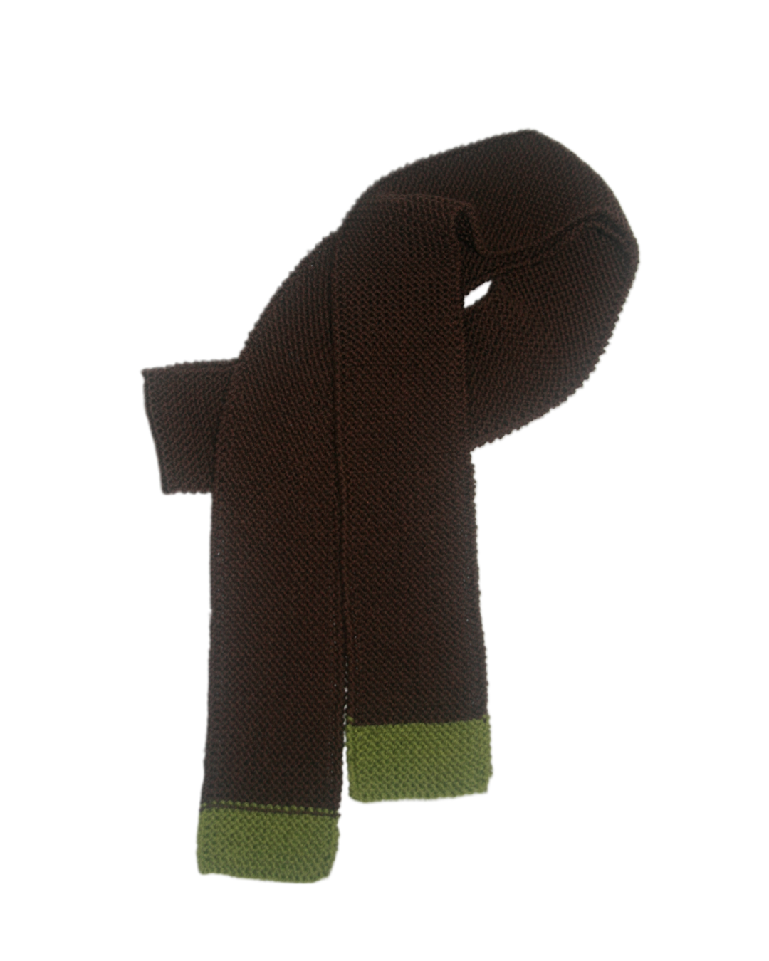 Dark chocolate skinny scarf (blue OR green stripe)
